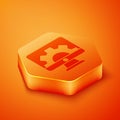 Isometric Software, web development, programming concept icon isolated on orange background. Programming language and Royalty Free Stock Photo