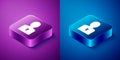 Isometric Solution to the problem in psychology icon isolated on blue and purple background. Key. Therapy for mental