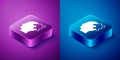 Isometric Solution to the problem in psychology icon isolated on blue and purple background. Puzzle. Therapy for mental