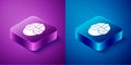 Isometric Special forces soldier icon isolated on blue and purple background. Army and police symbol of defense. Square