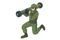 Isometric Special Forces Soldier Police, Swat Team Member. Army Soldier with NLAW, Anti-tank guided missile. Army