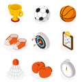 Isometric sport flat icons