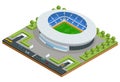 Isometric Sport stadium. Football Soccer Stadium Building vector illustration. Royalty Free Stock Photo