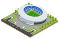 Isometric Sport stadium. Football Soccer Stadium Building vector illustration.