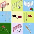 Isometric sports with a ball. Set of Isolated images in