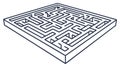 Isometric Square Maze, Architectural Puzzle View, vector design Generative AI Royalty Free Stock Photo