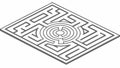 Isometric Square Maze Design - Strategy and Logic Concept, vector design Generative AI Royalty Free Stock Photo