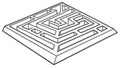 Isometric square maze, elevated conceptual view. vector design Generative AI Royalty Free Stock Photo