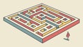 Isometric Square Maze Labyrinth Vector Graphic Art vector design Generative AI Royalty Free Stock Photo