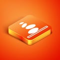 Isometric Stack hot stones icon isolated on orange background. Spa salon accessory. Vector Royalty Free Stock Photo