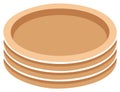 Isometric Stack of Plates Vector Illustration with Earthy Tones Isolated Royalty Free Stock Photo