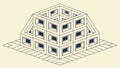 Isometric Stacked Cubes Geometric Structure, vector design Generative AI Royalty Free Stock Photo