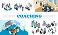 Isometric Staff Business Coaching Composition