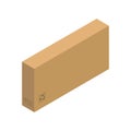 Isometric parcel icon.Packing box vector illustration isolated on white background. Royalty Free Stock Photo