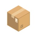 Isometric parcel icon.Packing box vector illustration isolated on white background. Royalty Free Stock Photo