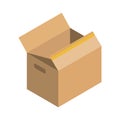 Isometric parcel icon.Packing box vector illustration isolated on white background. Royalty Free Stock Photo