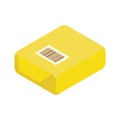 Isometric parcel icon.Packing box vector illustration isolated on white background. Royalty Free Stock Photo