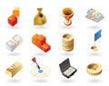 Isometric-style icons for awards