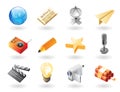 Isometric-style icons for mass media