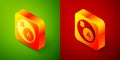 Isometric Subsets, mathematics, a is subset of b icon isolated on green and red background. Square button. Vector