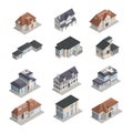 Isometric Suburban House Set