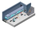 Isometric Subway Station Concept Royalty Free Stock Photo