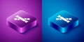 Isometric Sugar stick packets icon isolated on blue and purple background. Blank individual package for bulk food Royalty Free Stock Photo