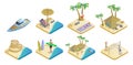 Isometric Summer Beach Elements Set Royalty Free Stock Photo