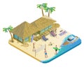 Isometric Summer Beach Vacation Concept Royalty Free Stock Photo