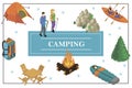 Isometric Summer Camping Concept