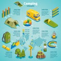 Isometric Summer Camping Infographic Template Royalty Free Stock Photo