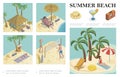 Isometric Summer Vacation Composition Royalty Free Stock Photo