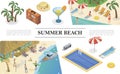 Isometric Summer Vacation Concept Royalty Free Stock Photo