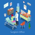 Isometric Surgeon Office with Doctor Examinating Patient