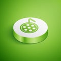 Isometric Surgery lamp icon isolated on green background. White circle button. Vector Illustration