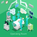 Isometric Surgery Operating Room with Doctors on Operation Process