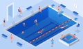 Isometric Swimming Pool Composition