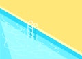 Isometric swimming pool with a staircase and clear water Royalty Free Stock Photo