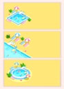 Isometric swimming pool with stairs and transparent water Royalty Free Stock Photo