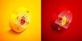 Isometric System bug concept icon isolated on orange and red background. Code bug concept. Bug in the system. Bug Royalty Free Stock Photo