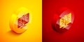 Isometric System bug on monitor icon isolated on orange and red background. Code bug concept. Bug in the system. Bug Royalty Free Stock Photo