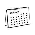 Isometric table calendar outline icon sign vector illustration