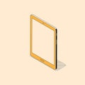 Isometric tablet in trendy flat style with textured shadow. Royalty Free Stock Photo