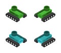 Isometric tank icon illustrated in vector on white background Royalty Free Stock Photo
