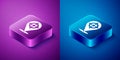 Isometric Target sport icon isolated on blue and purple background. Clean target with numbers for shooting range or Royalty Free Stock Photo