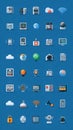 ?Isometric Technology and Digital Information Icon Set on Blue Background Royalty Free Stock Photo
