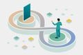 Isometric technology process of Software development. Web development and coding. Cross platform development website. Royalty Free Stock Photo
