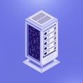 Isometric template of database server Royalty Free Stock Photo