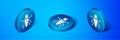 Isometric Termite icon isolated on blue background. Blue circle button. Vector Royalty Free Stock Photo