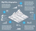 Isometric three-dimensional infographics